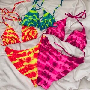 Vibrant vintage Tie-Dye Bikini Set
